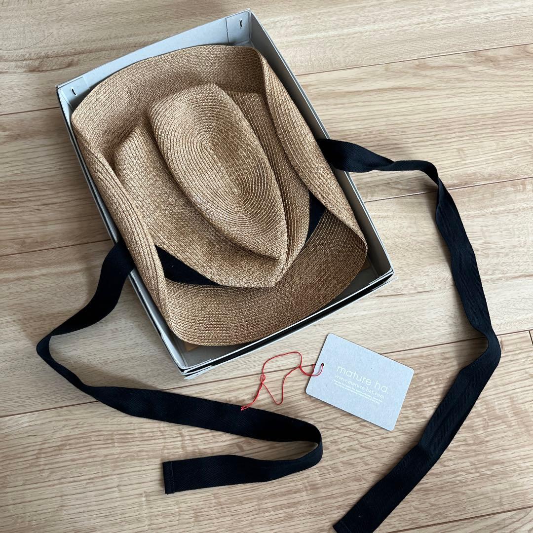 【haru ❤︎】マチュアーハ　ボックスドハット　7センチブリム　リボン付き