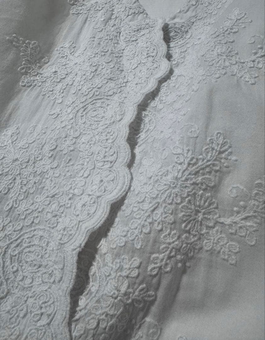 mizuiro ind レーススタンドカラーワイドシャツ