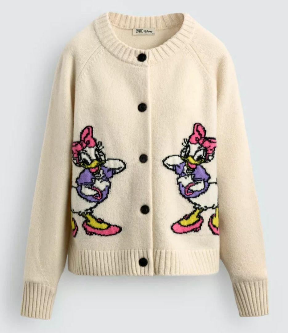 ZARA ディズニーコラボ Daisy Duck ニットカーディガン