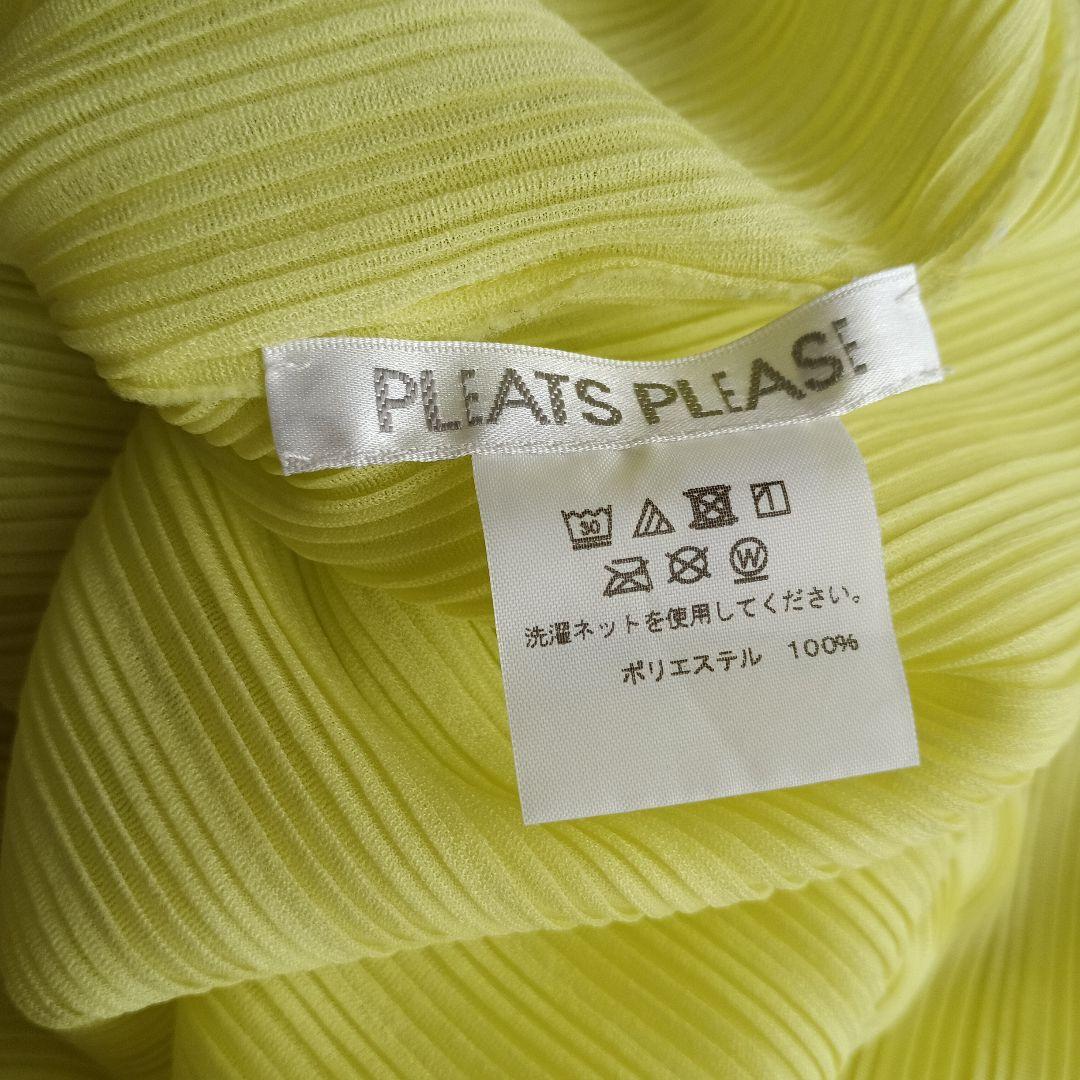 プリーツプリーズ　爽やかレモンイエロー　丸首長袖トップス サイズ3