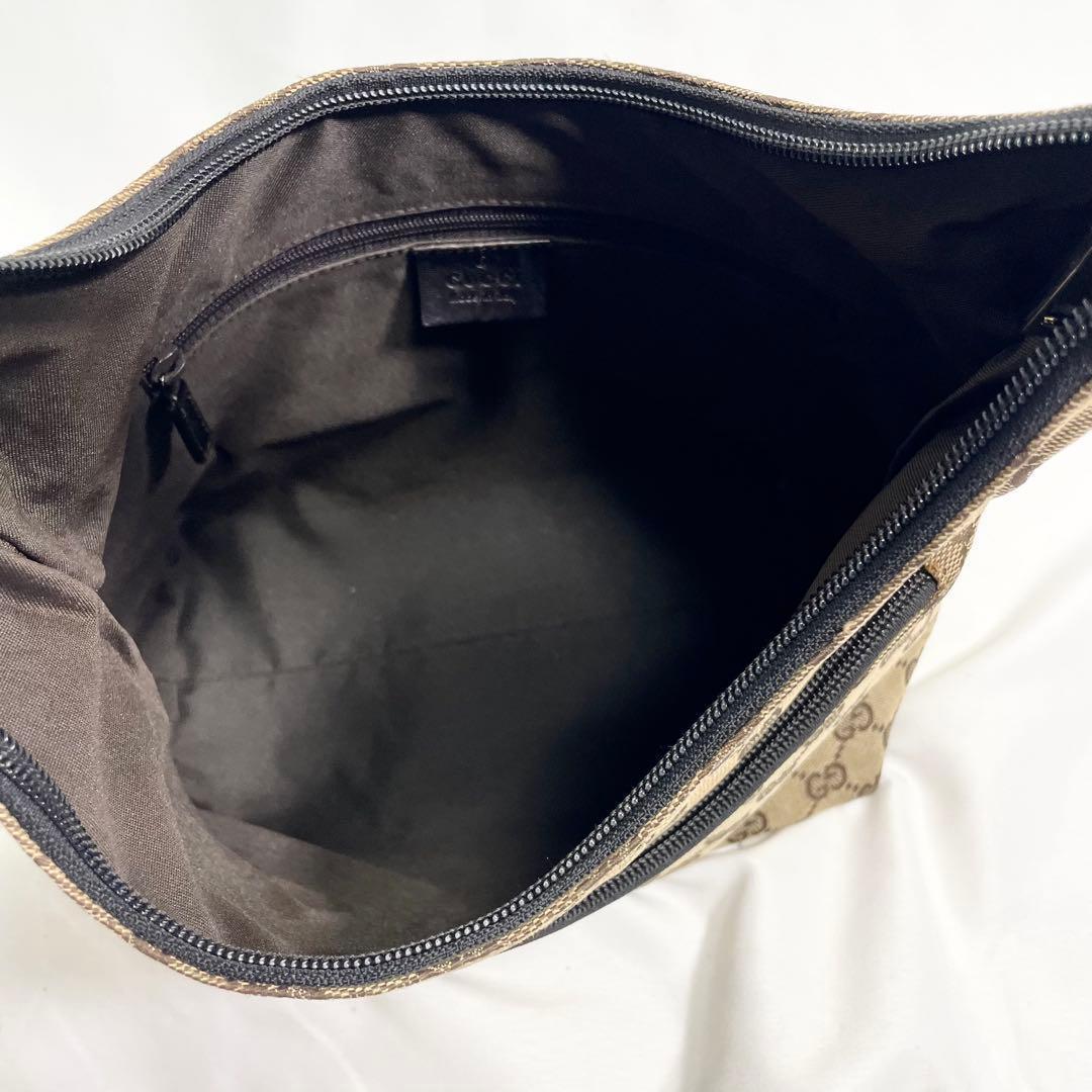 グッチ GG柄 ワンショルダー キャンバス ブラウン 大容量 多機能 肩がけ