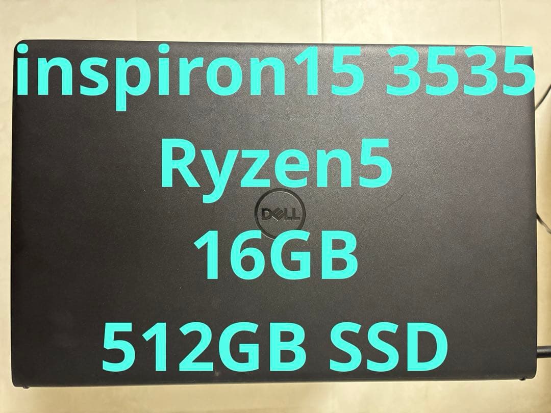 Windowsノート本体 inspiron15 3535 Ryzen5 16GB 512GB SSD