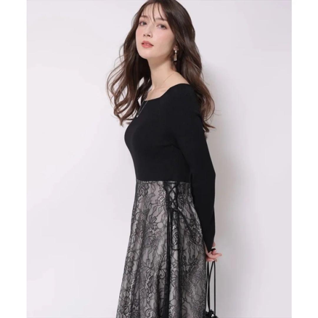 新品タグ付き★アプワイザーリッシェ ドッキングワンピース レース ブラック