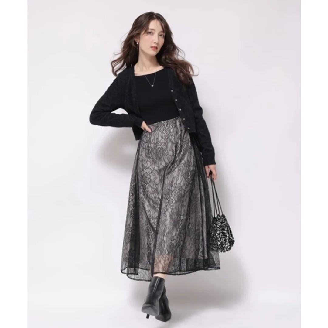 新品タグ付き★アプワイザーリッシェ ドッキングワンピース レース ブラック