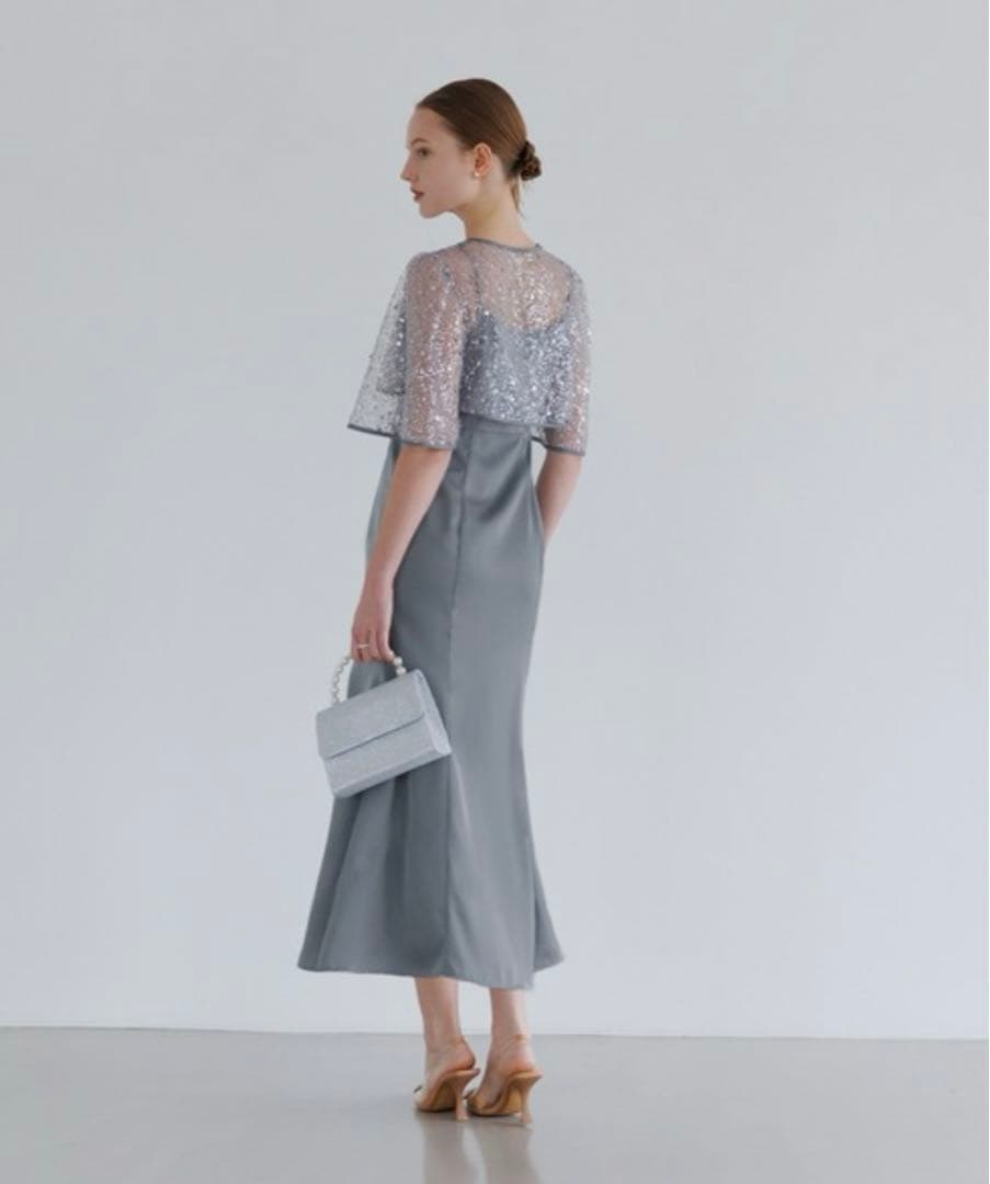 スパンコールビジューボレロマーメイドワンピースドレス結婚式パーティー成人式二次会