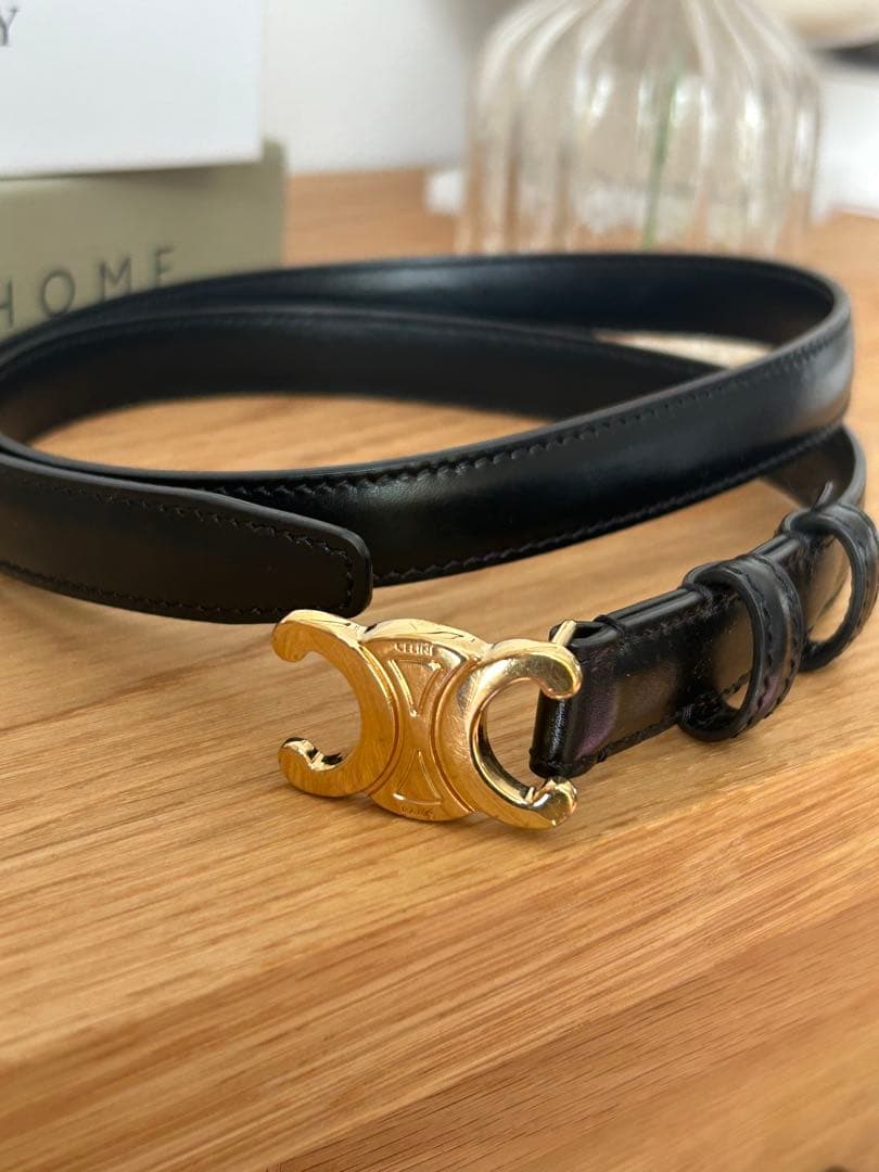 CELINE トリオンフ　ブラックレザーベルト