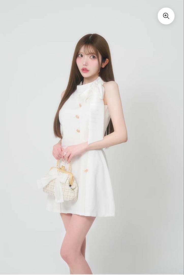 BELEAR MIMI ベリアミミ アメスリツイードミニワンピース White