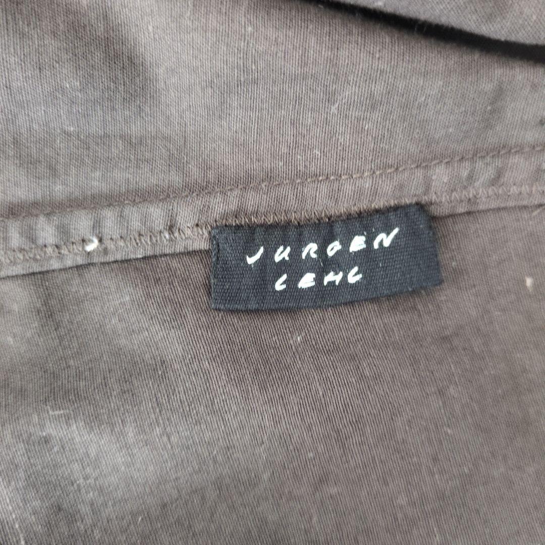 刺繍入りダークグレー長袖シャツ