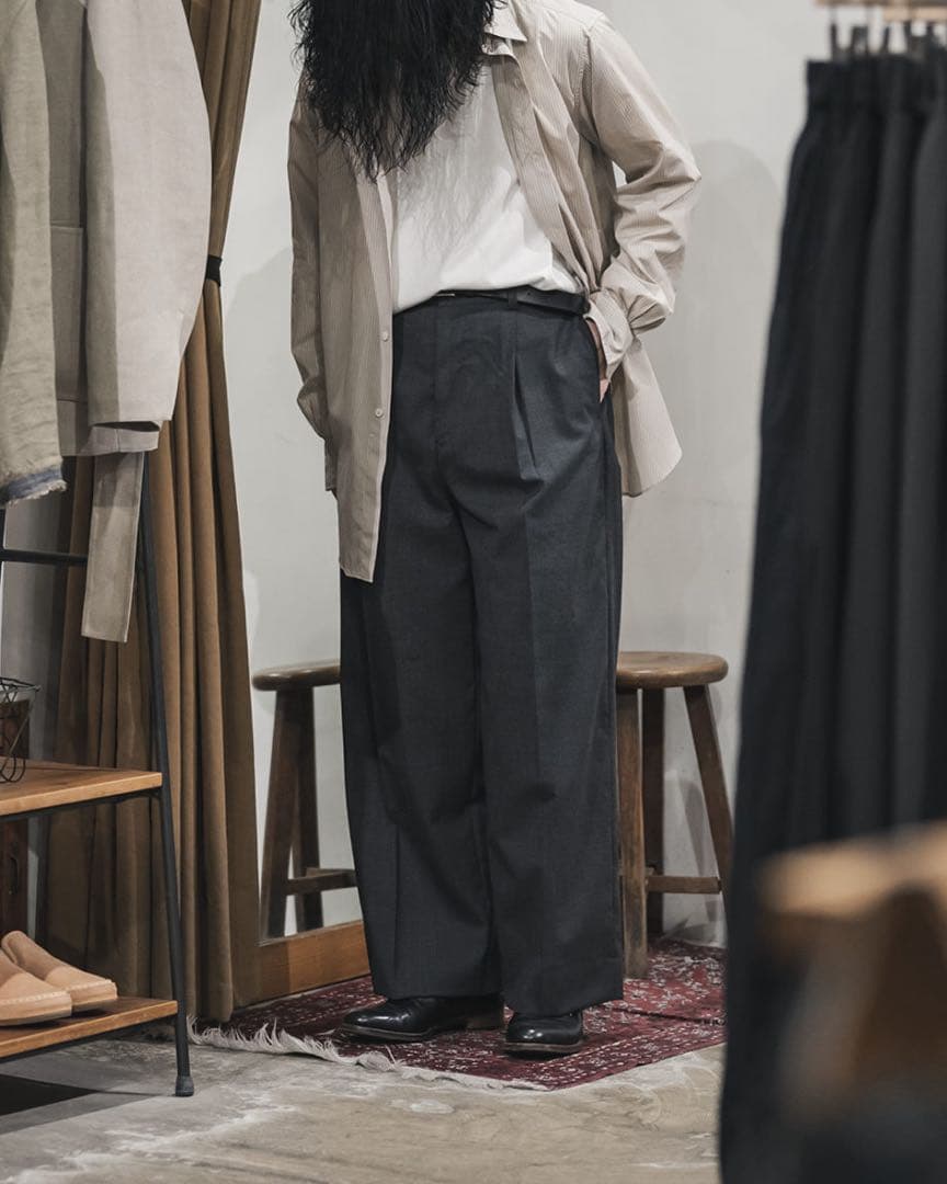 wirrow ウィロウ　woolウール　ワイド　スラックス　パン　ストレート