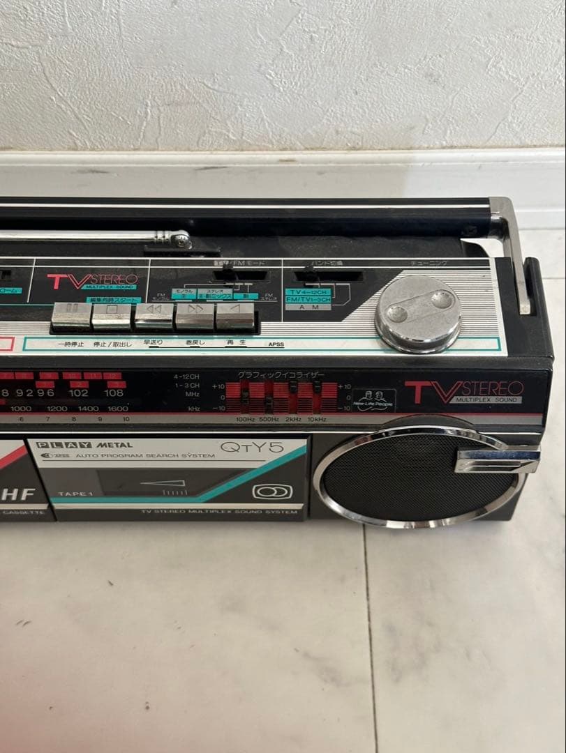 SHARP シャープ ラジカセ カセットデッキ　QT-Y5 ブラック
