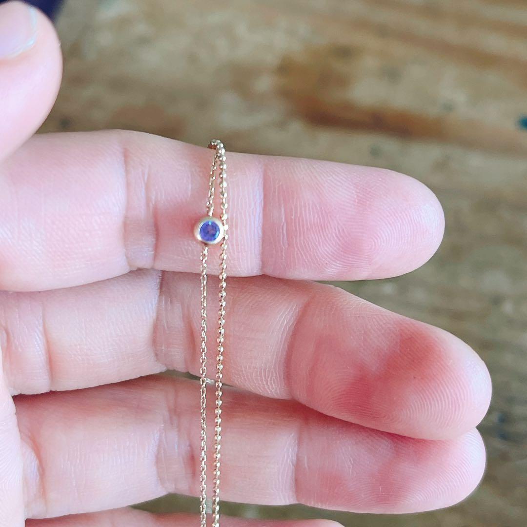 4°C ダイヤモンド　タンザナイト　ブレスレット兼アンクレット　10K