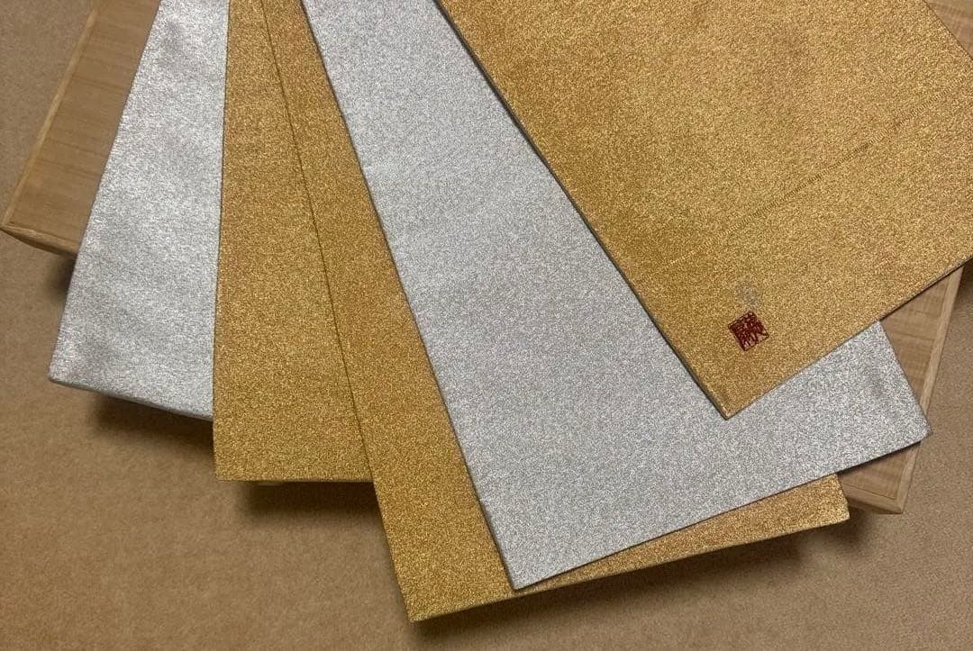 新品未使用 人間国宝 藤林徳扇 純金 プラチナ 両面 綴れ 袋帯 日本刺繍 苑寿