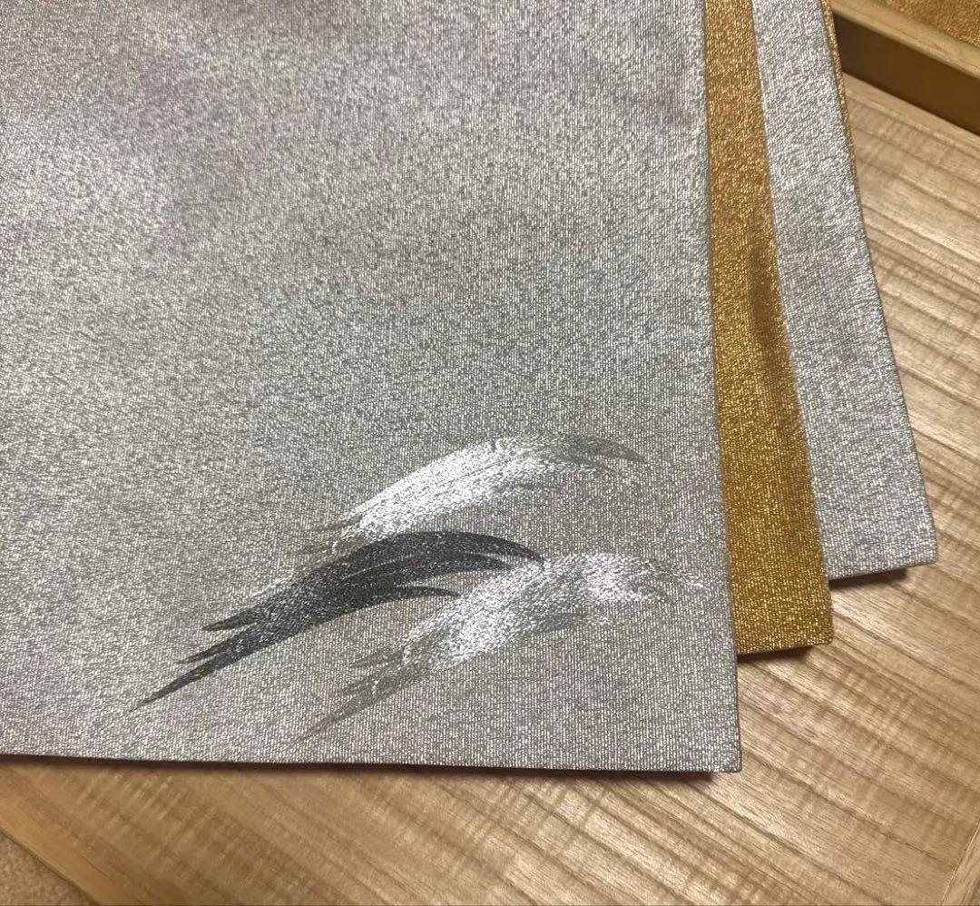 新品未使用 人間国宝 藤林徳扇 純金 プラチナ 両面 綴れ 袋帯 日本刺繍 苑寿