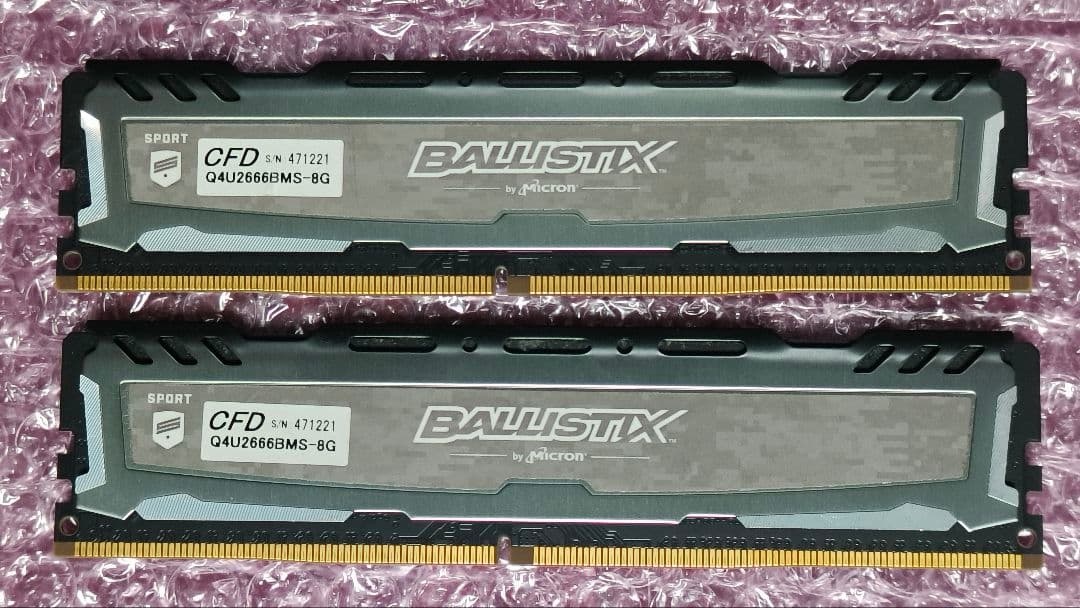 DDR4 8GBx2枚 16GB pc4-2666 動作確認済み ③