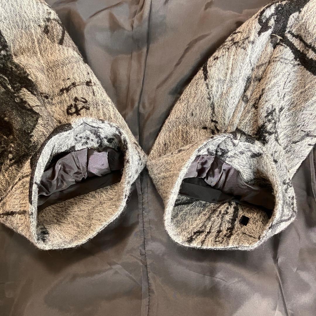 芽風センソユニコ　総柄 ワイヤーカラーウールジャケット 38