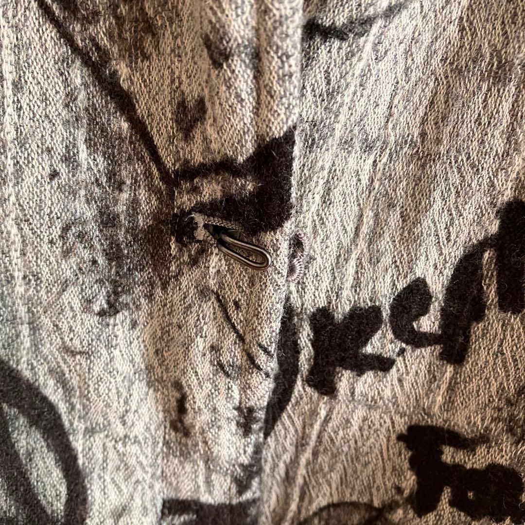 芽風センソユニコ　総柄 ワイヤーカラーウールジャケット 38