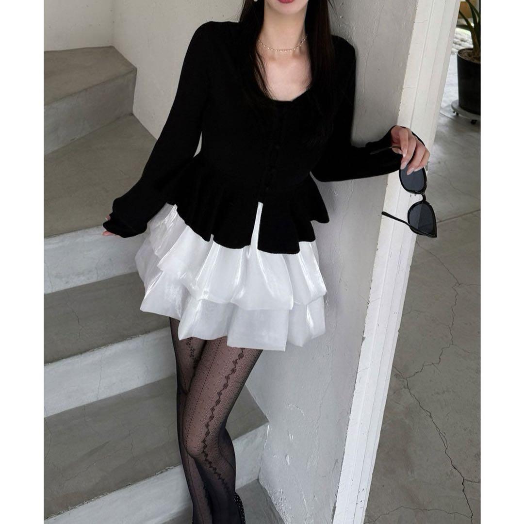  PARTY ドッキングペプラムニットアンサンブル