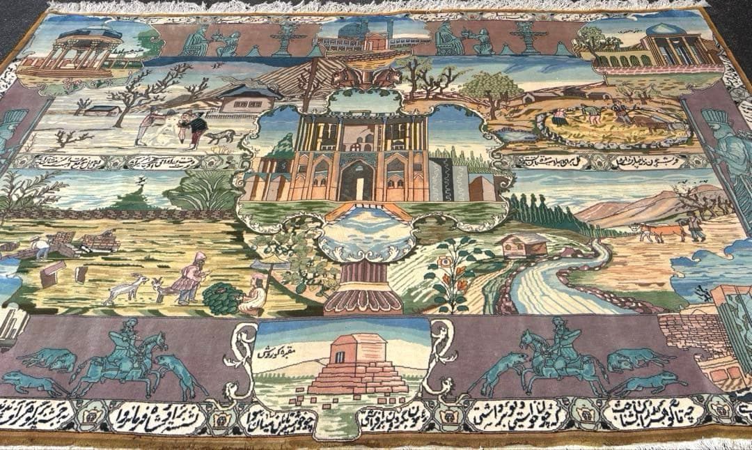 【レア柄・格安】ペルシャ絨毯　大判　手織り　パキスタン　タブリーズ