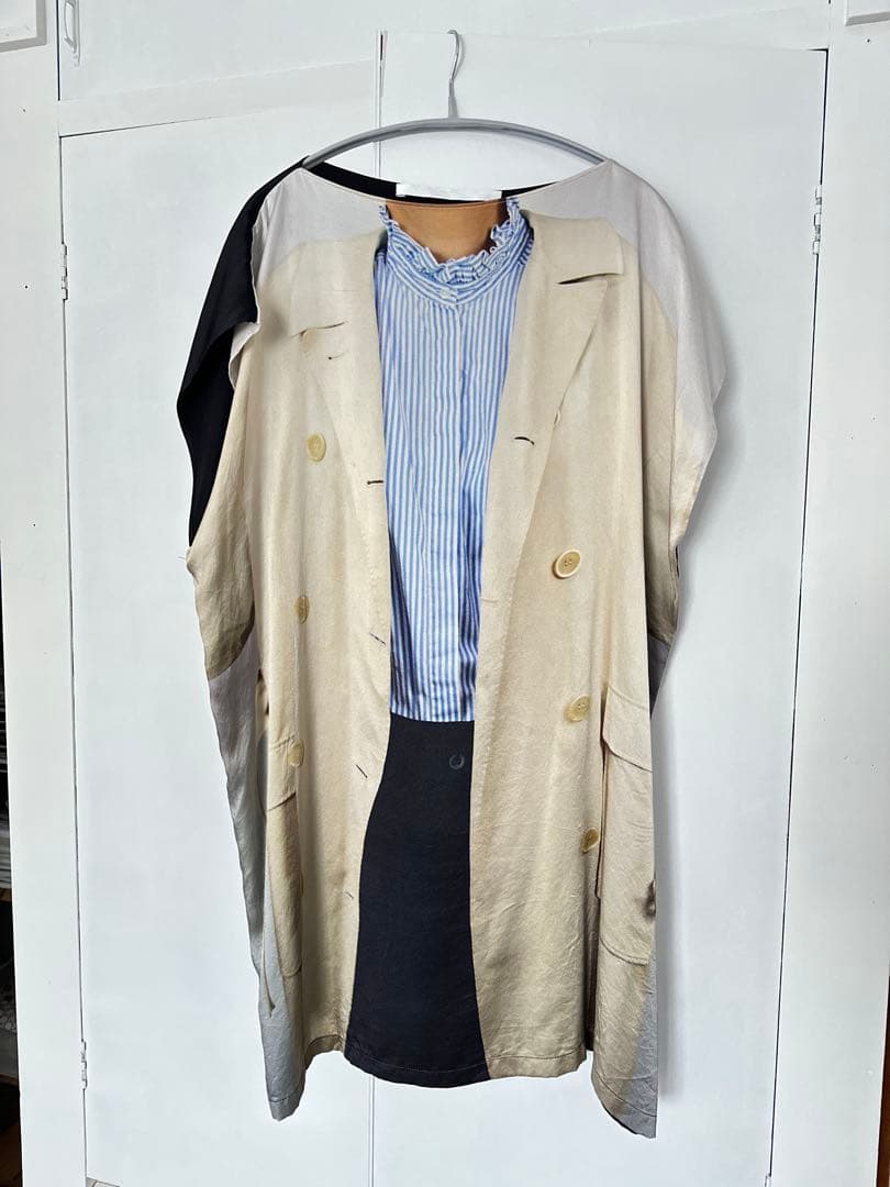 A'N'D AZUMI and DAVID 転写プリント シルクワンピース