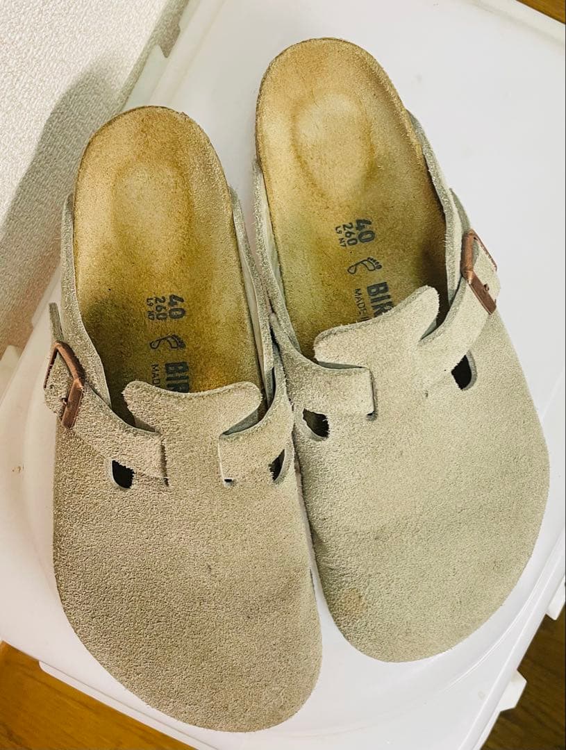 ビルケンシュトック　ボストン　ベージュ スエード サンダル 40