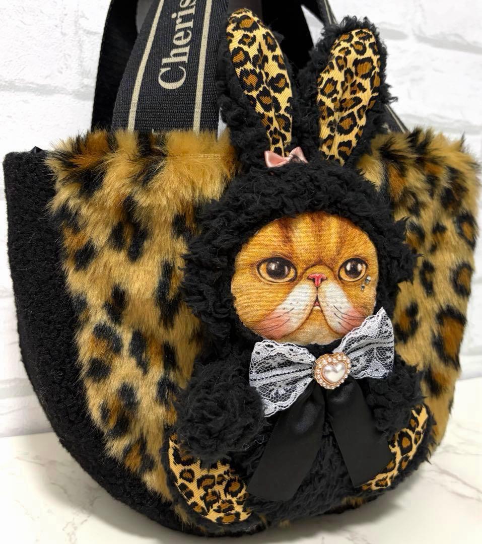 ゆ*ら様 コヤンイサムチョン♡レオパードファー♡クムくん♡ラウンドトートバッグ