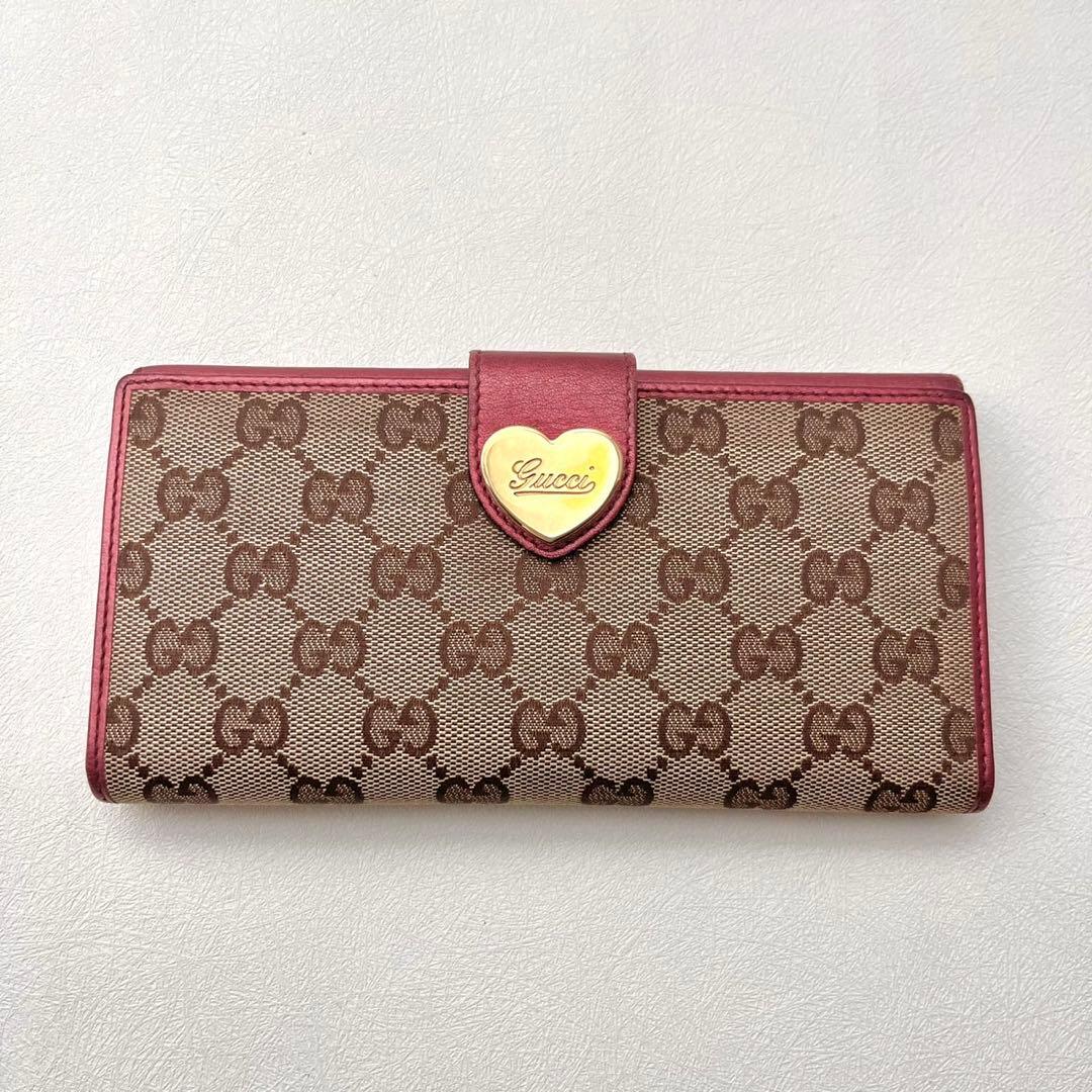 GUCCI グッチ ラブリーハート GGキャンバス 長財布　0206-②