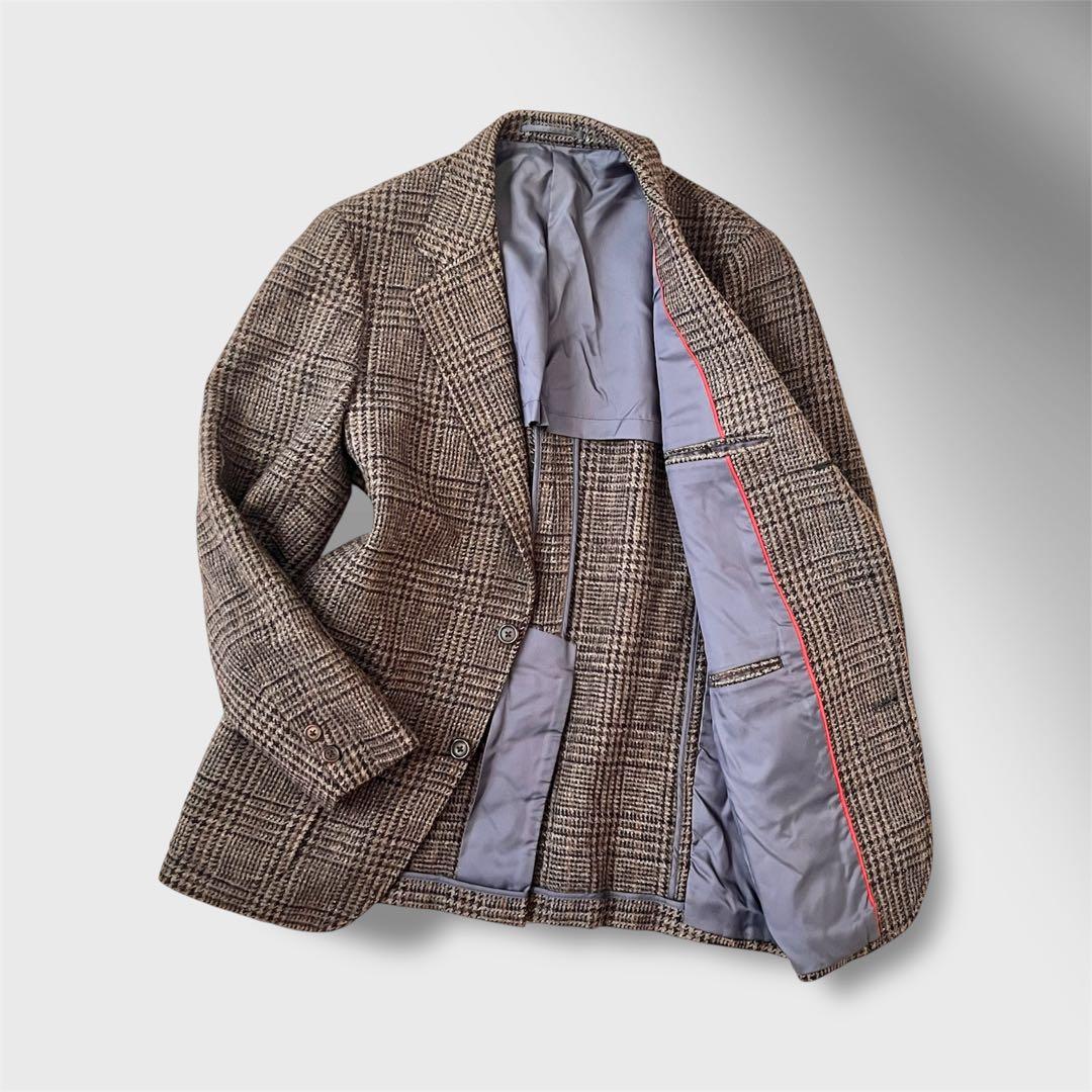 J.PRESS テーラードジャケットツイード チェック ブラウン 古着
