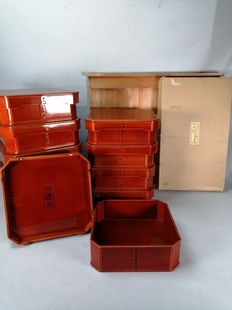 【茶事道具】春慶塗大徳寺重　重箱、弁当箱、主菓子　懐石道具