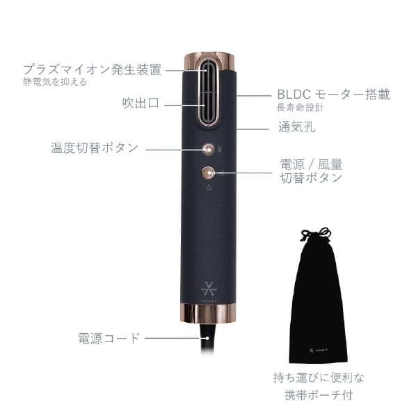 VENUSIS スリムフィットドライヤー ＋hibino プレミアムケアブラシ付
