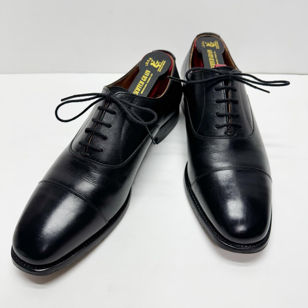 美品 スコッチグレイン 24.5cm 3526 ストレートチップ 黒