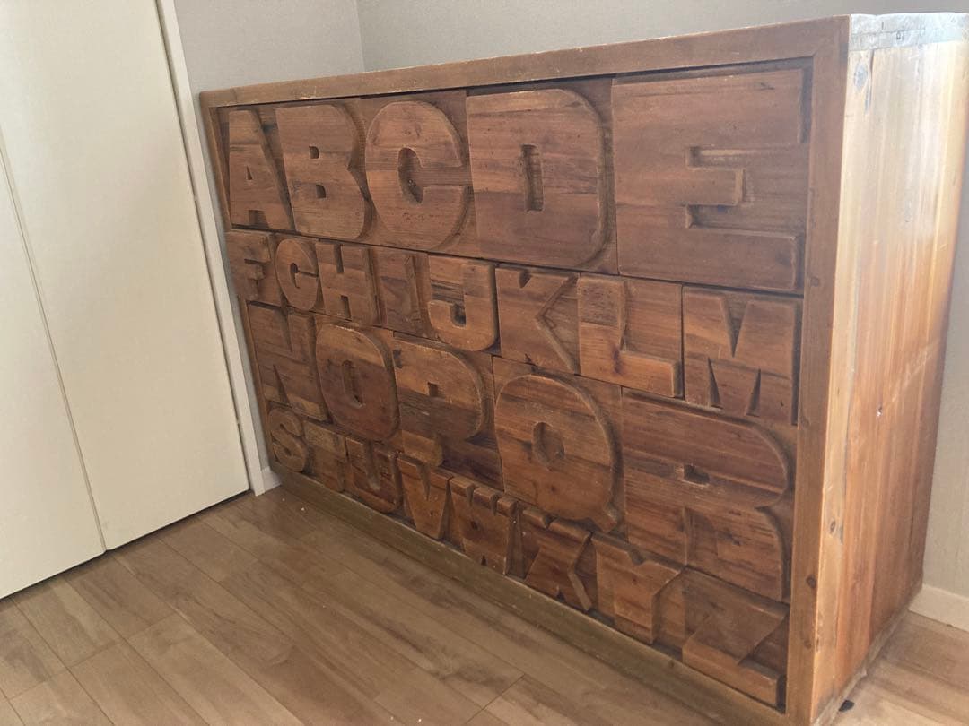 よ*し様 ABC アルファベットデザイン木製チェスト