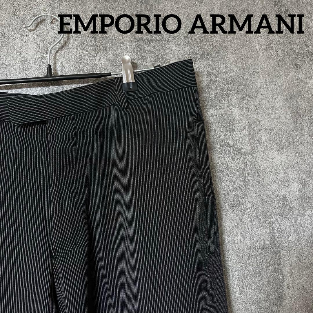美品 EMPORIO ARMANI アルマーニ 通年 ウール ワイド スラックス