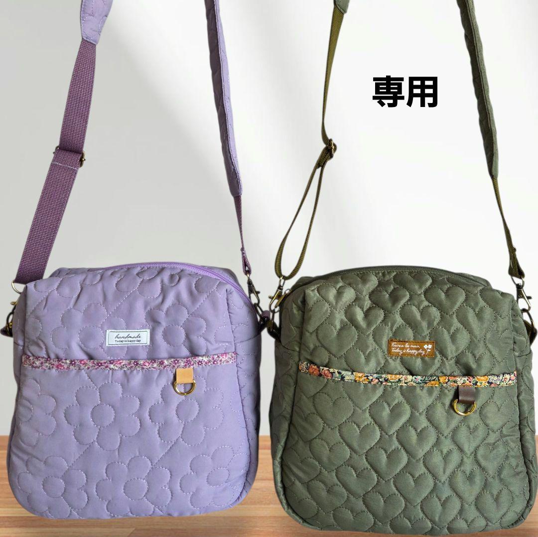 JUNE様　ハートキルトのショルダーバッグ　ハンドメイド
