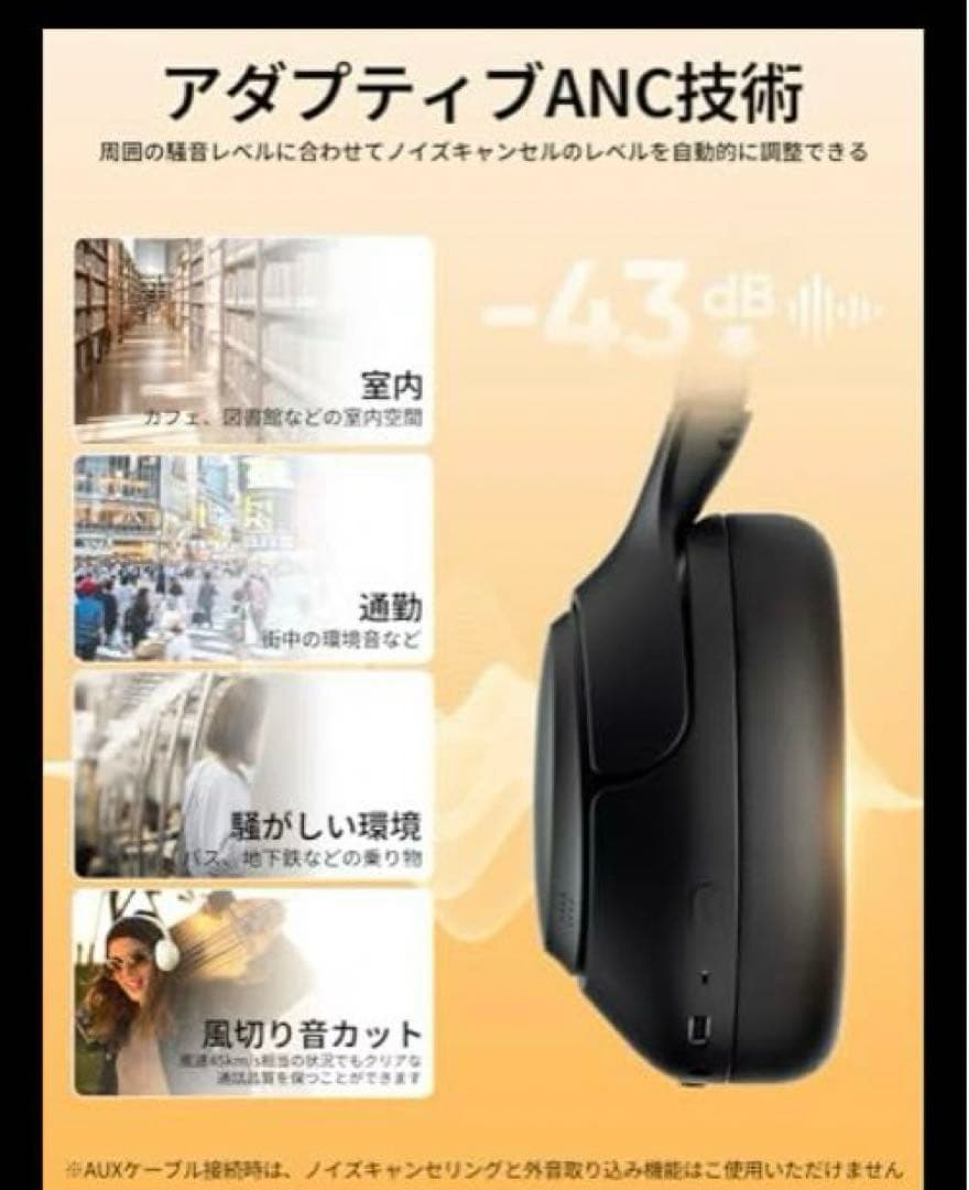 ヘッドホン bluetooth ワイヤレス ブラック