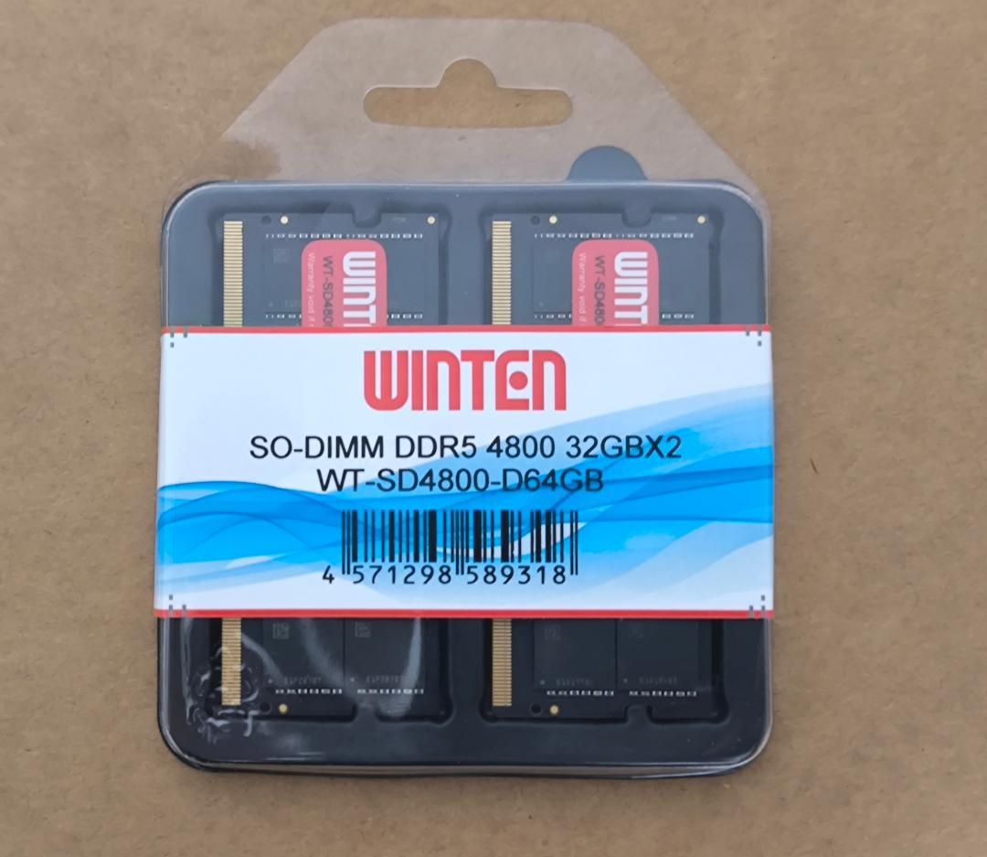 相性問題あり WINTEN ノートPC用メモリ DDR5-4800 32GB×2