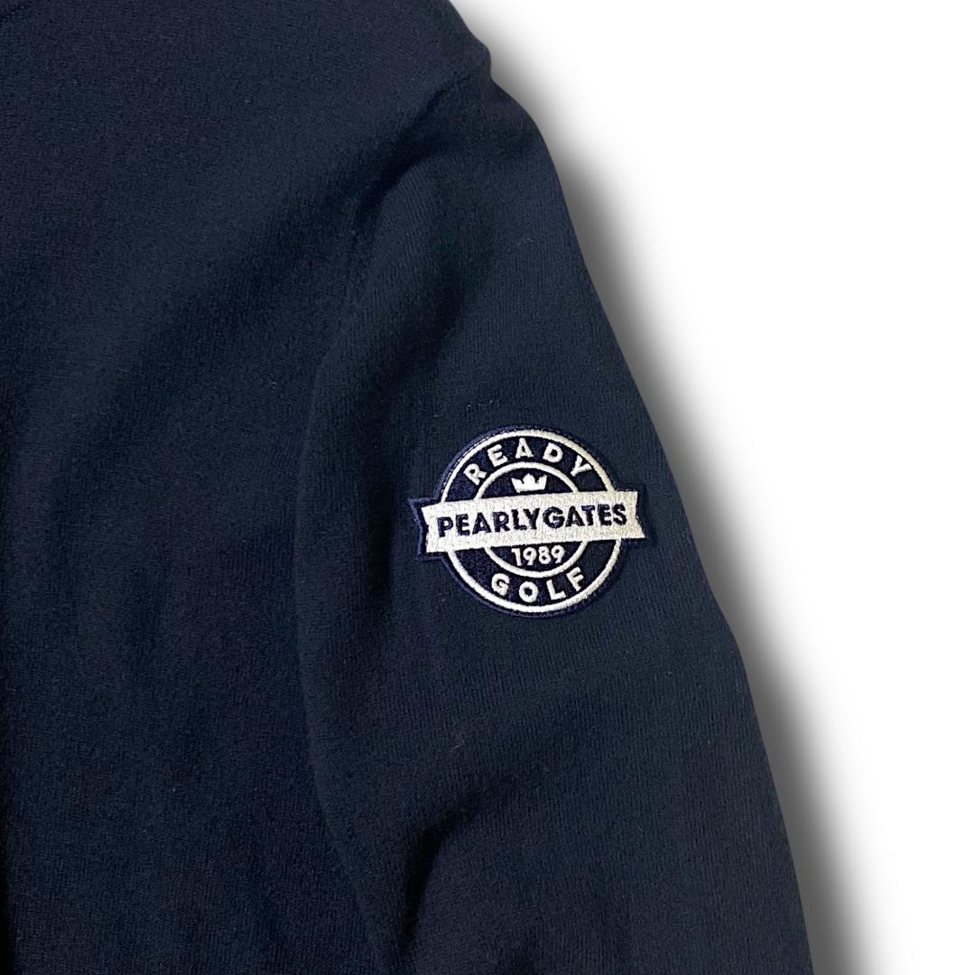 0 パーリーゲイツ 定価1.9万 抗菌 ビッグロゴ タートルネック 長袖 ニット