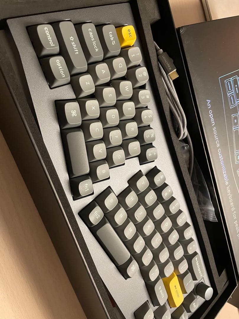 【ほぼ未使用】Keychron Q8 グレー 赤軸 ホットスワップ