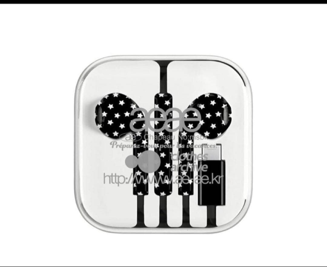 aeae 韓国 限定 有線イヤフォン イヤホン 黒 ブラック