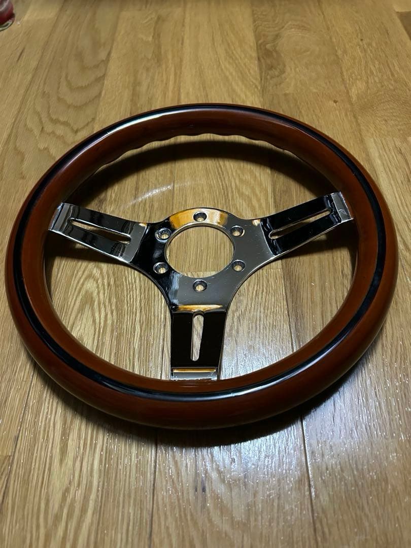 ウッドハンドル　3本スポーク　29Φ メーカー不明　29㎝