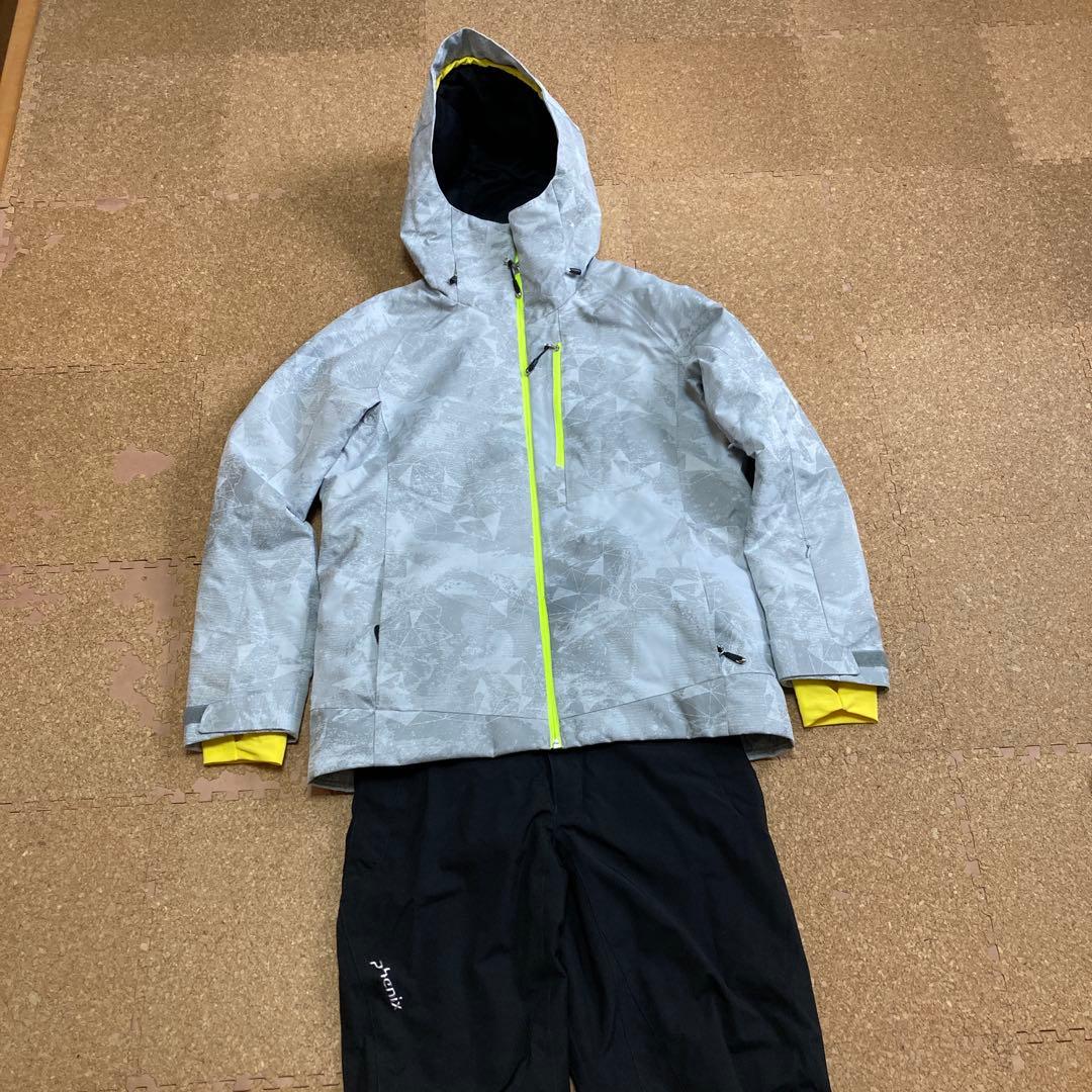 【美品】フェニックス phenixスキーウェア 上下 セット Mメンズ白グレー黒