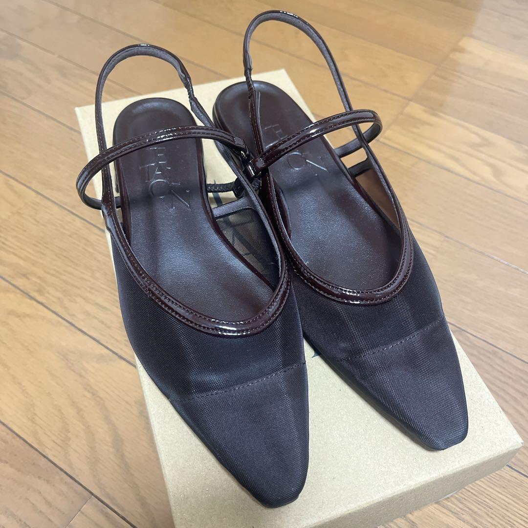 LE TALON シアーストラップスリングバック ブラウン 23