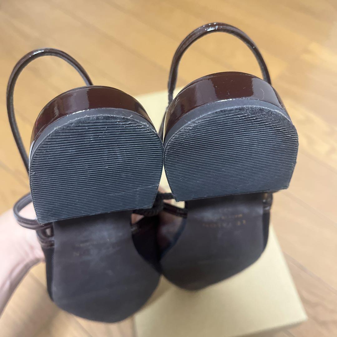 LE TALON シアーストラップスリングバック ブラウン 23