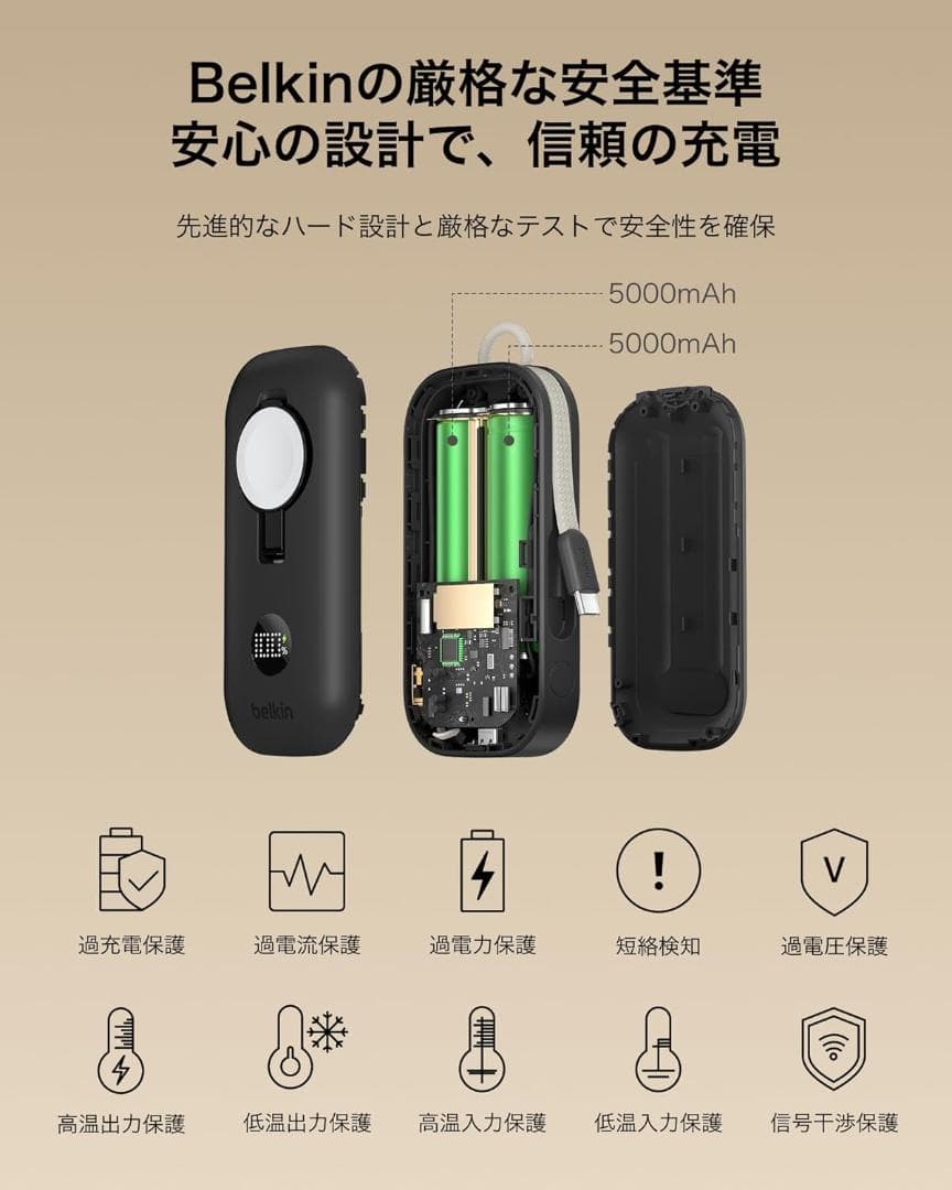 Belkin モバイルバッテリー10000mAh 最大45W　アップルウォッチ