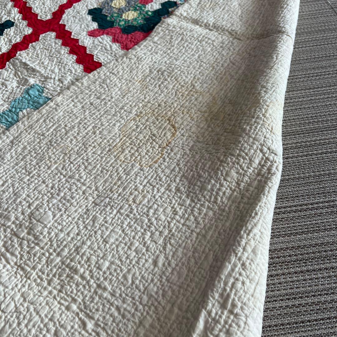 最終値下げアンティークキルト✴︎フラワーバスケットキルト