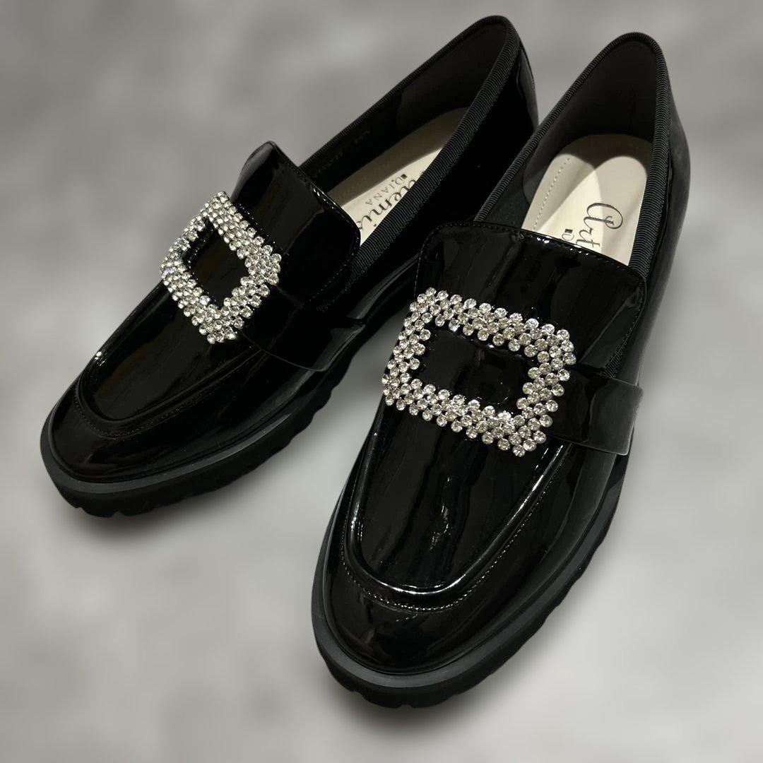 DIANA artemisbyDAIANAビジューバックル厚底ローファー