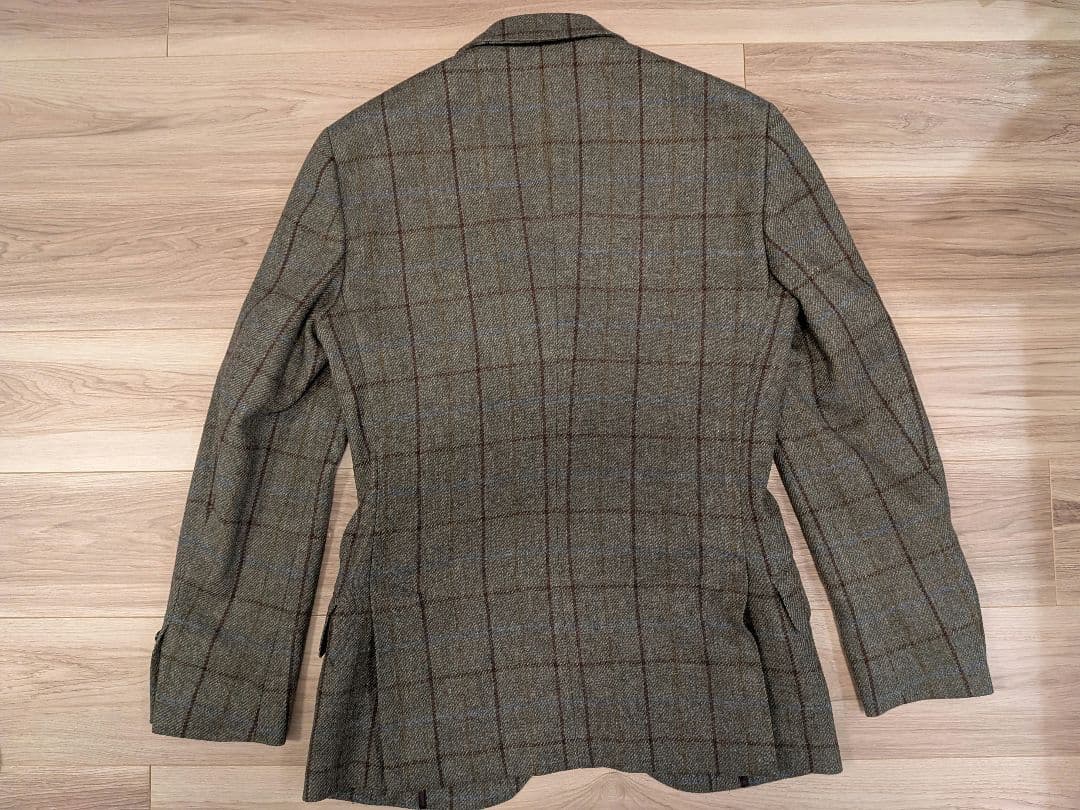 HACKETT テーラードジャケット 英国グリーン系 チェック柄