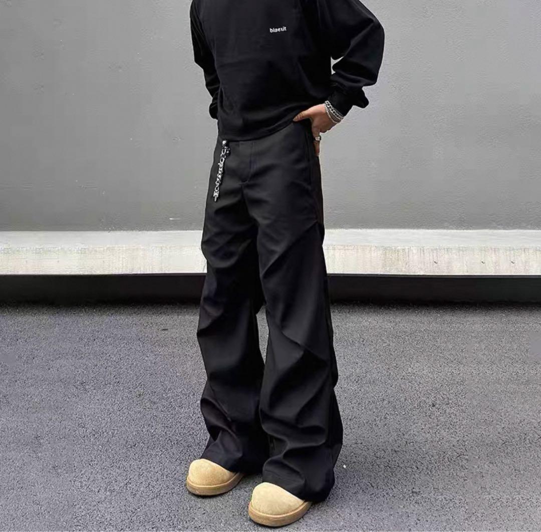 ブラック ワイドパンツ