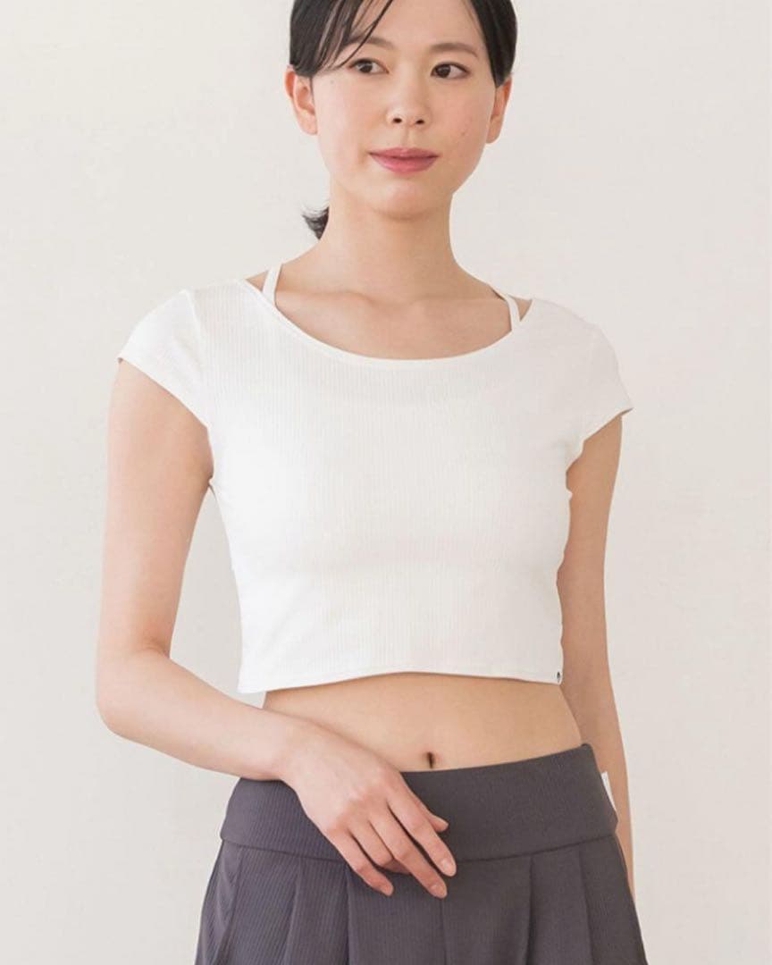まゆ【SUKALA】新品 リブヨギーニツイストトップスセット ホワイト S
