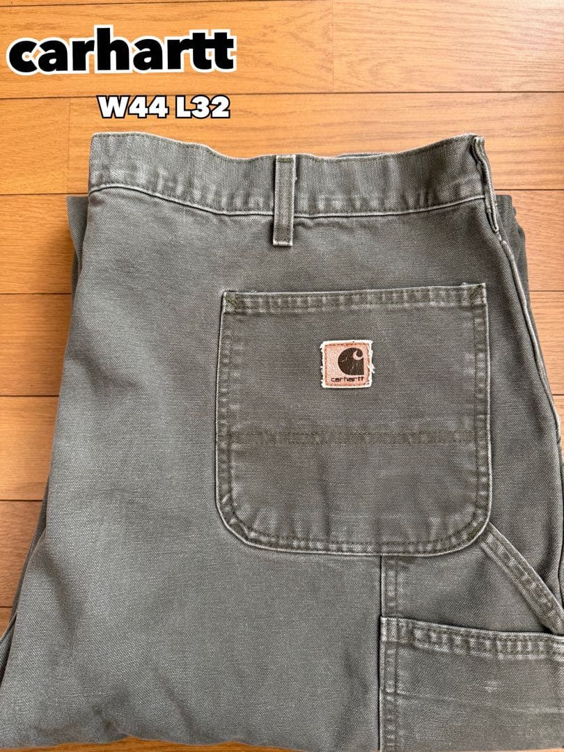 00s carhartt ペインター　ダッグ地パンツ　カーキ系 W44 L32