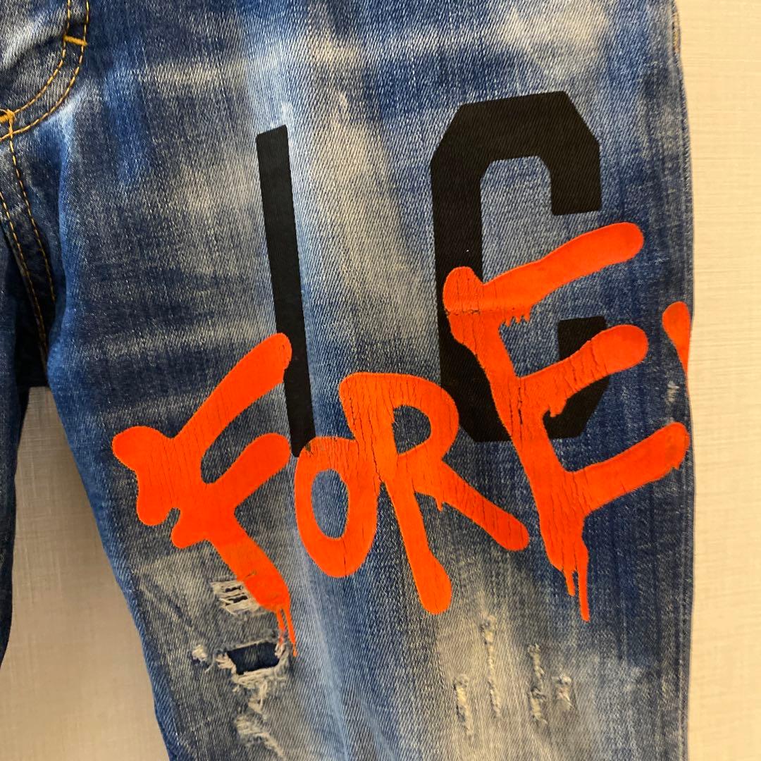 DSQUARED2 スケータージーン　　　ダメージリペア　ペイント加工